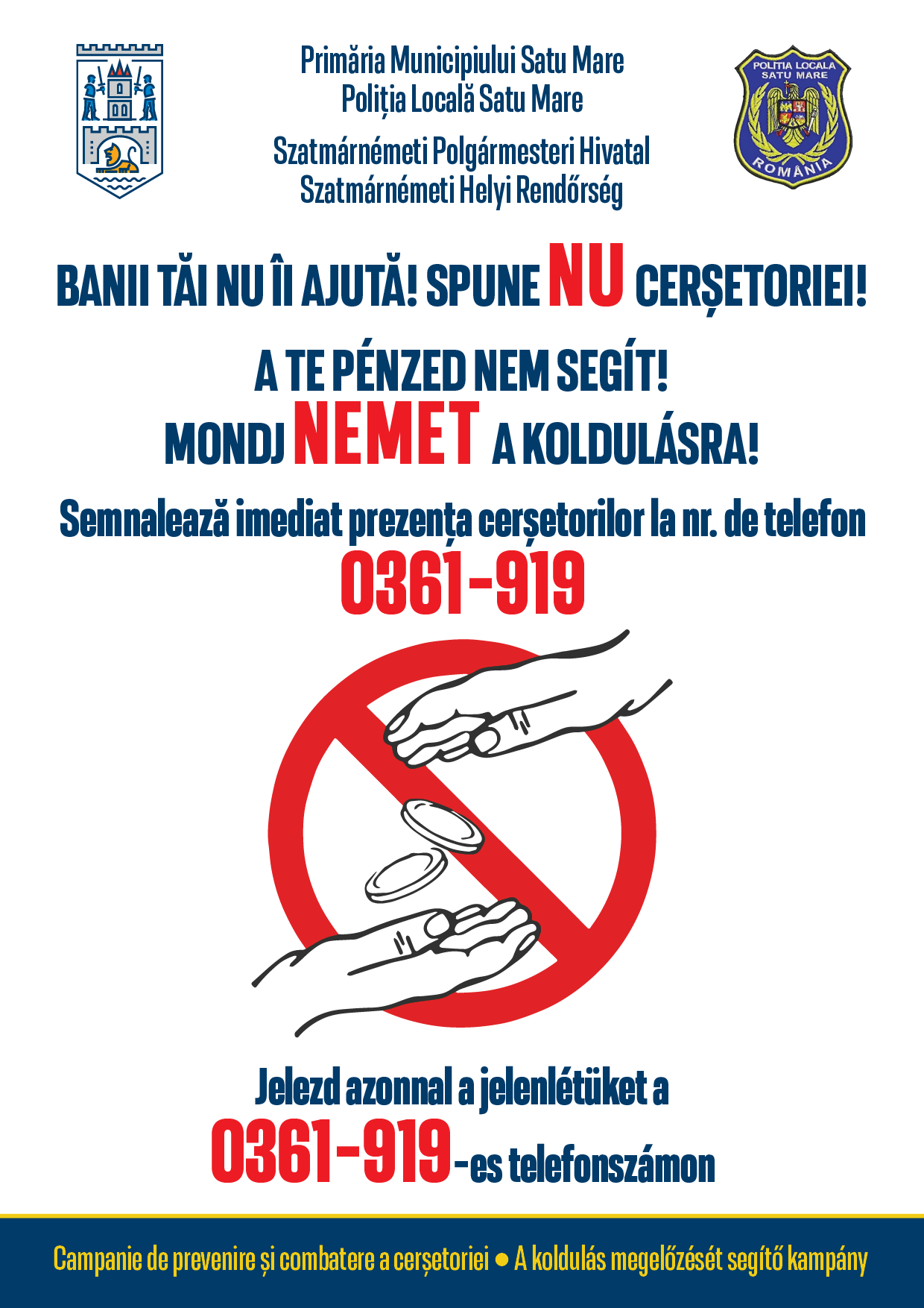 Acțiune anti cerșetori în Sătmar