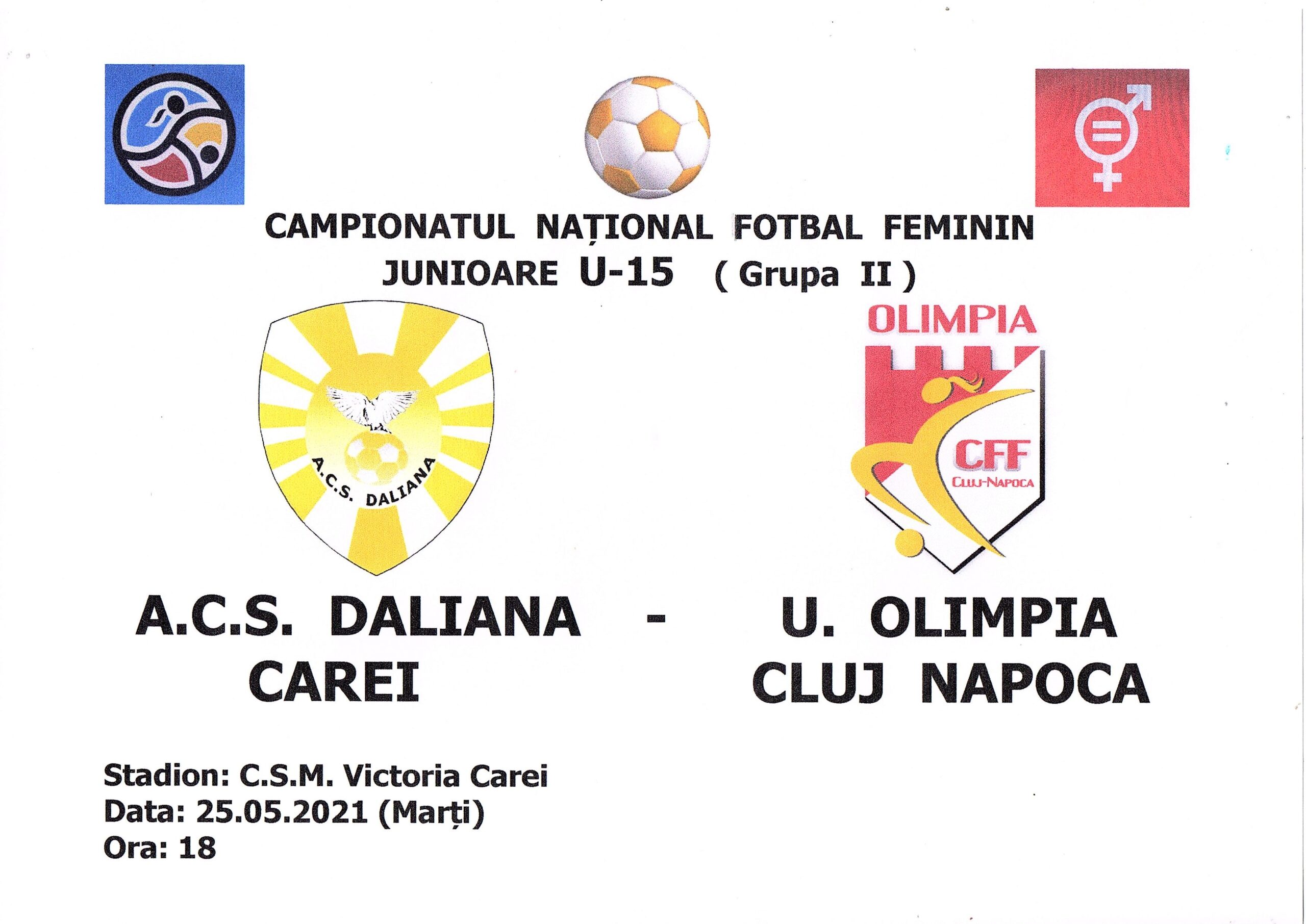 Daliana Carei - Olimpia Cluj se joacă marţi!