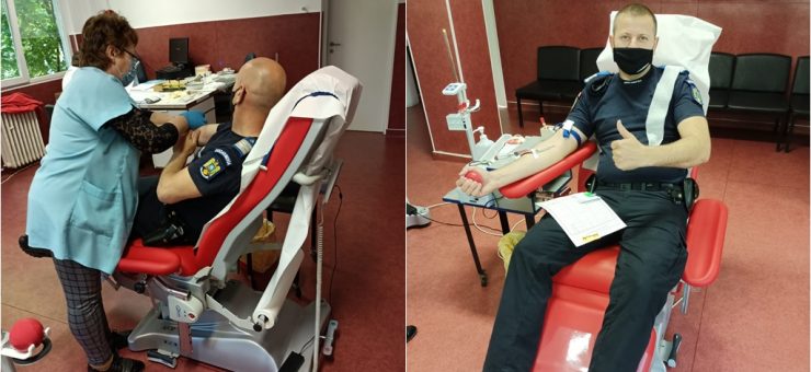 Jandarmii sătmăreni au donat sânge pentru băiețelul sătmărean suferind