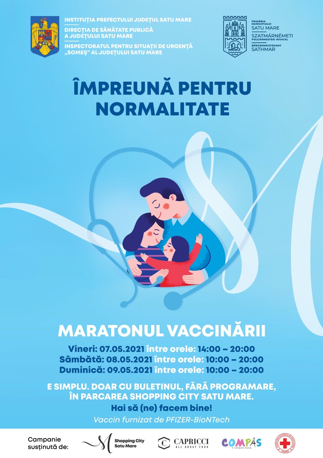 Vineri se dă startul maratonului vaccinării la Satu Mare