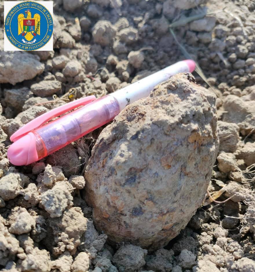 Grenadă găsită de către un sătmărean în localitatea Dumbrava