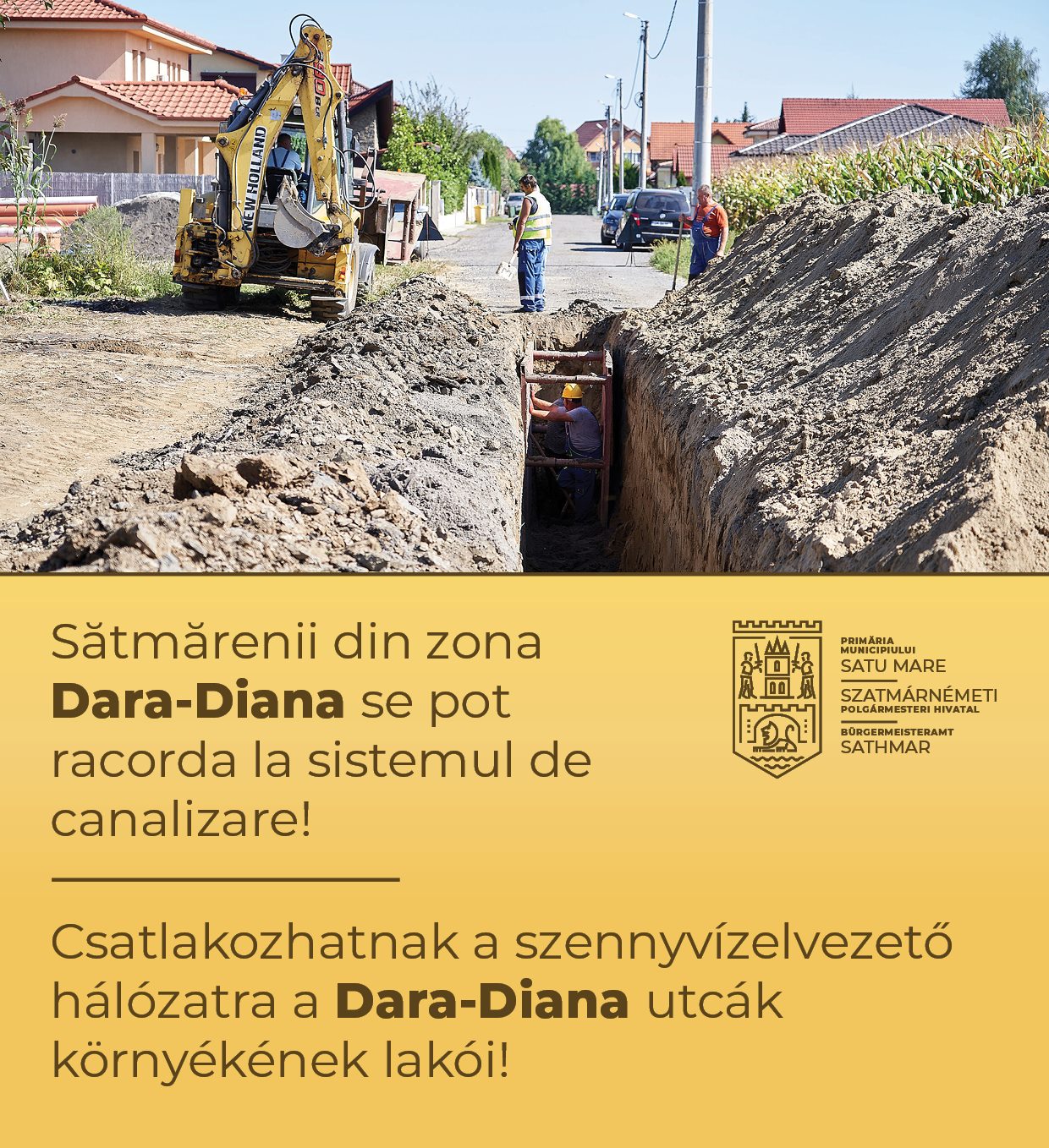 Cetățenii de pe strada Kaffka Margit, Eugen Ionescu, Ion Popdan, au posibilitatea de a se racorda la sistemul public de canalizare