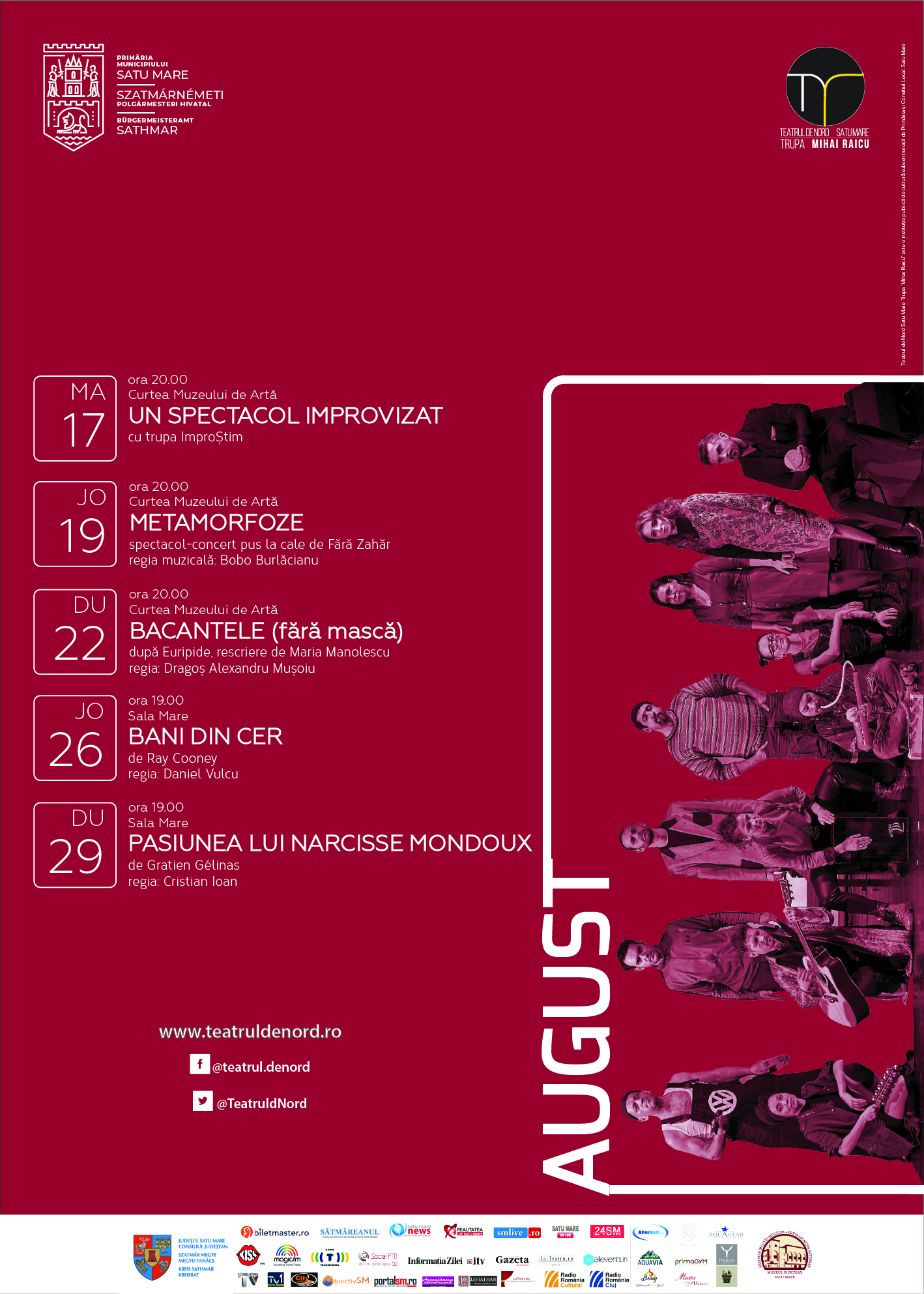 Cinci spectacole în luna august oferite de Trupa Mihai Raicu