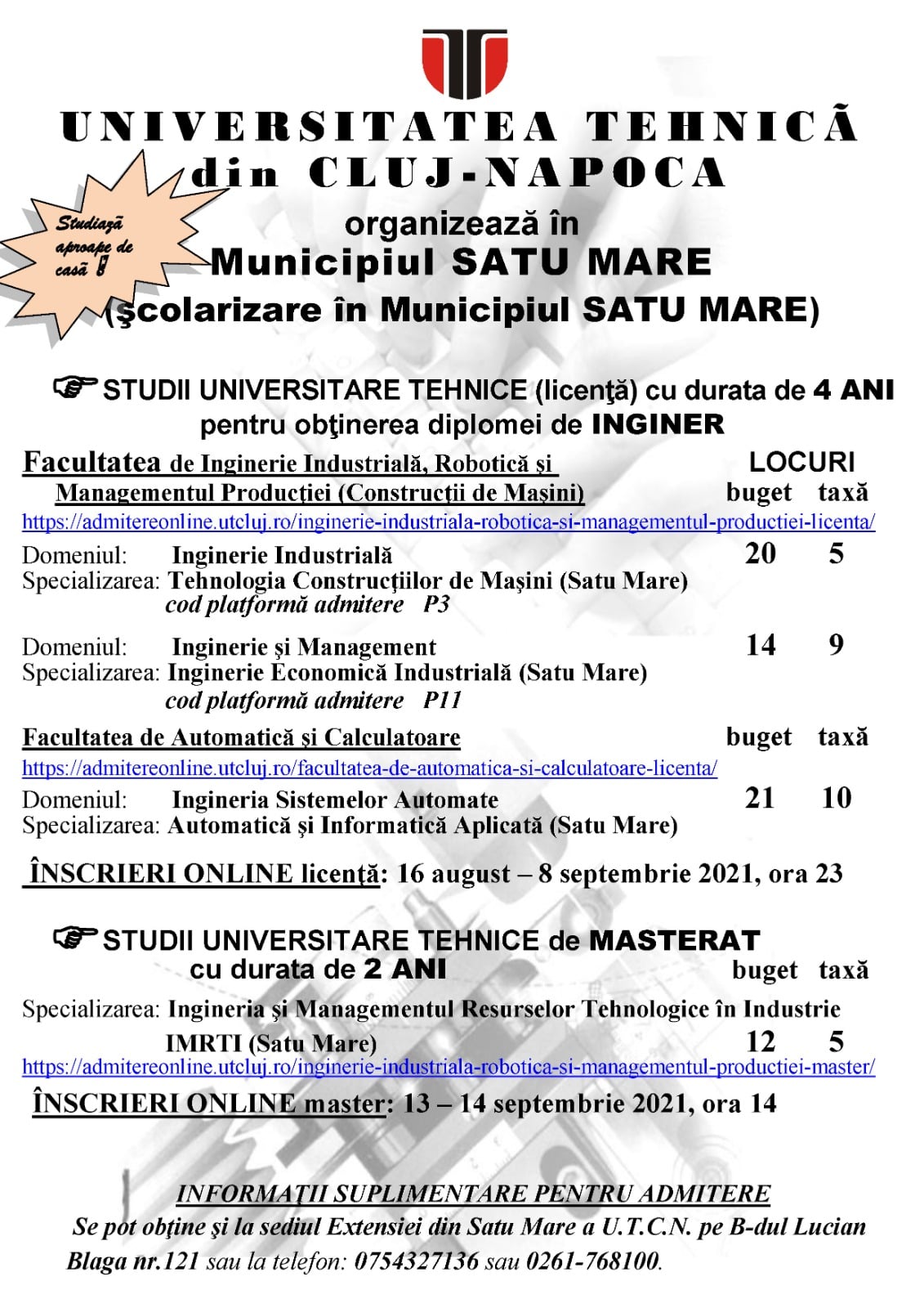 Studiază aproape de casă! Studenții UTCN la mare căutare pe piața muncii din Satu Mare