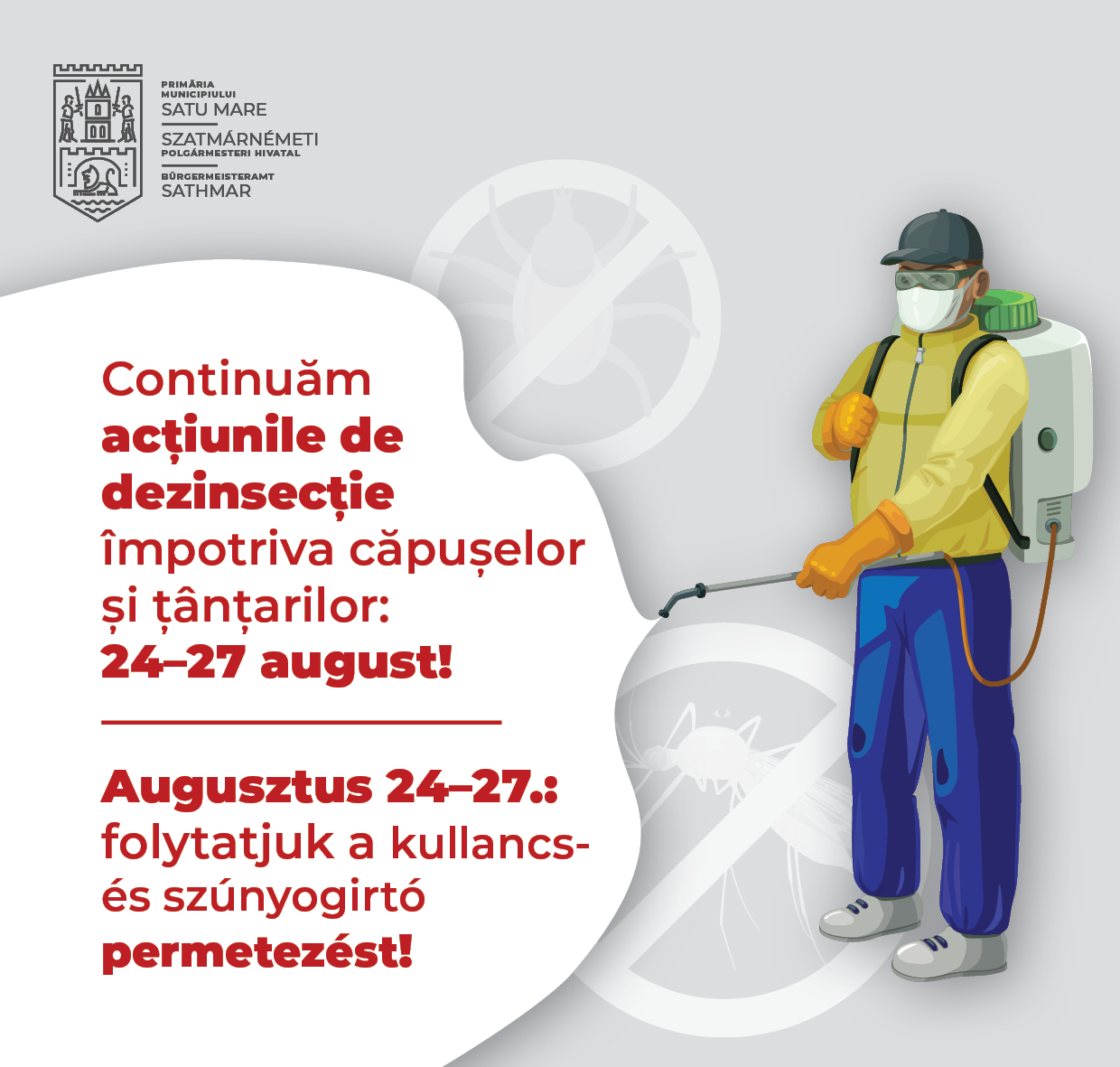 Azi încep acțiunile de dezinsecție contra căpușelor și tânțarilor