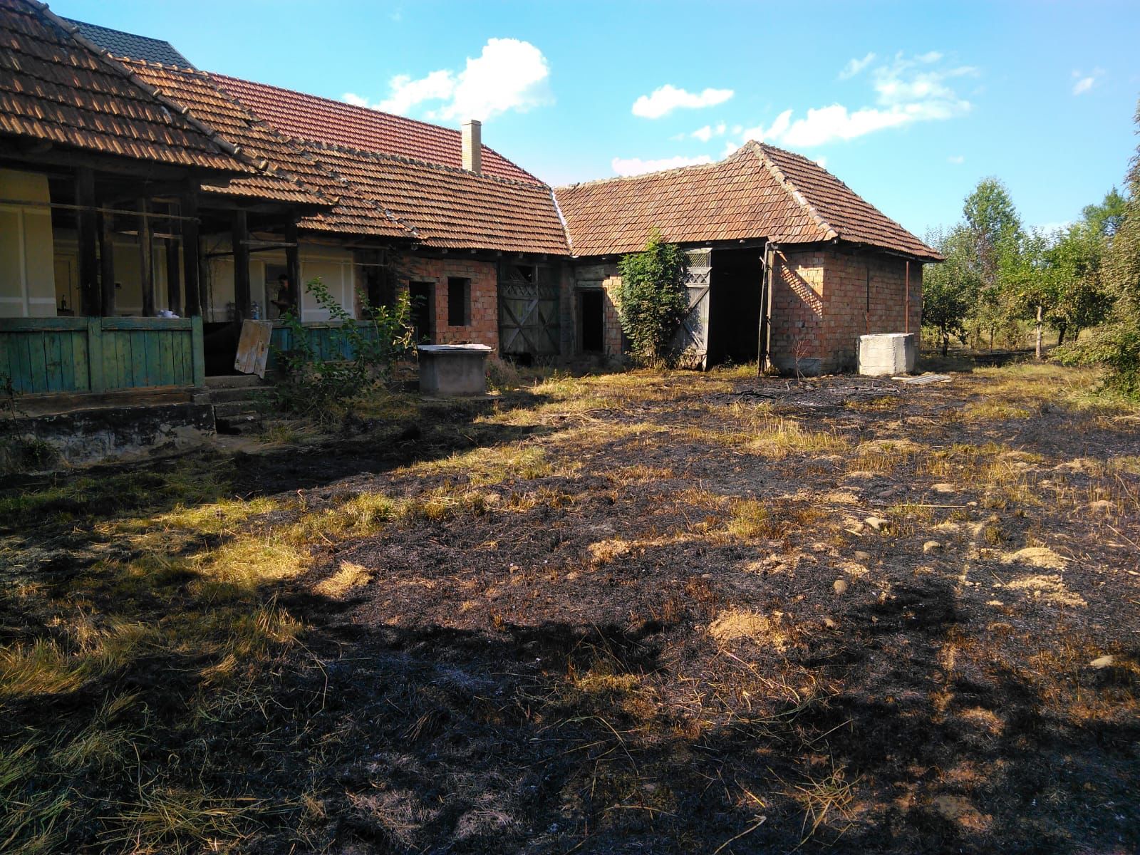 Pompierii au intervenit pentru lichidarea unui incendiu de vegetație uscată