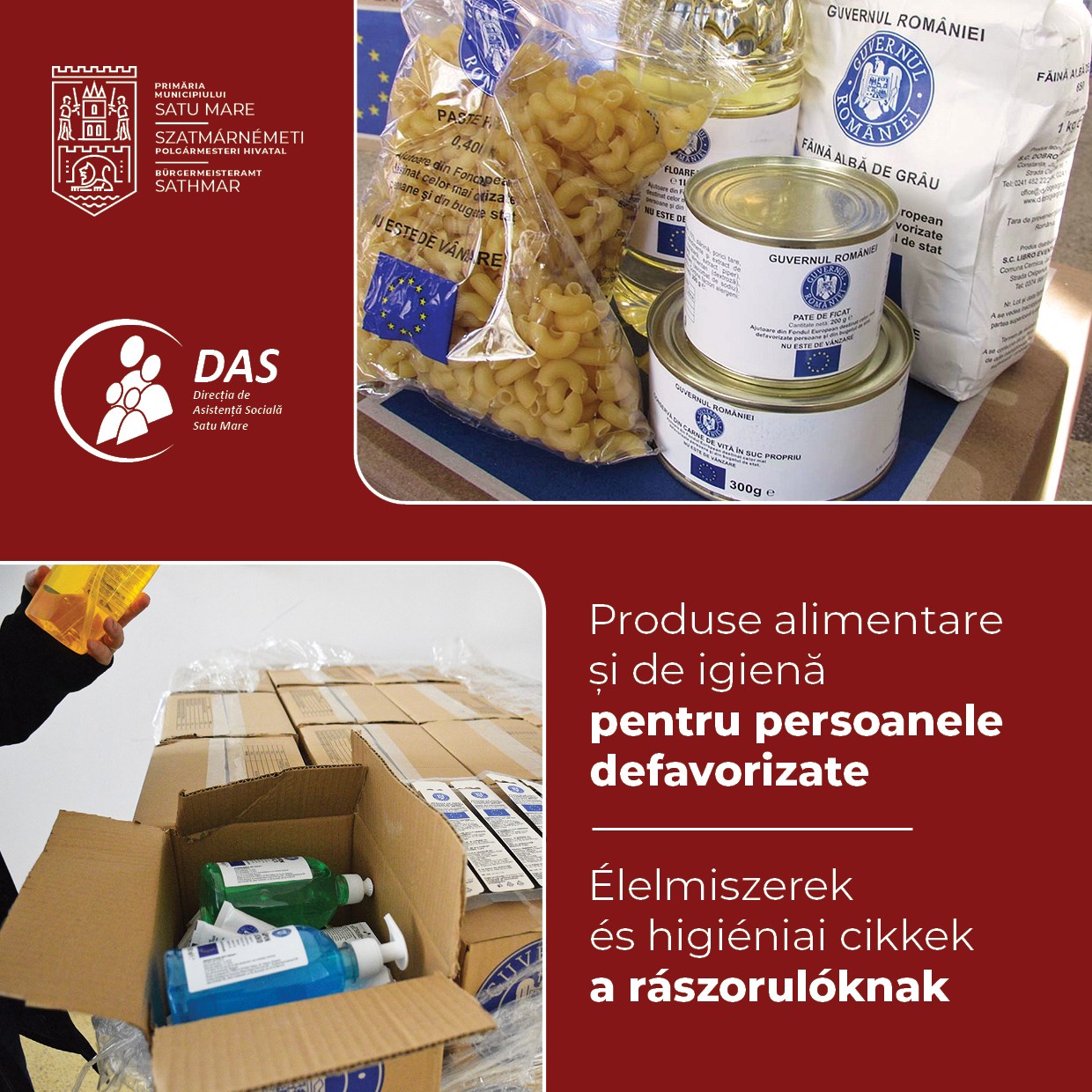 Produse alimentare și de igienă pentru persoanele defavorizate