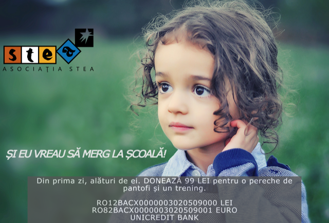 Copiii din Sătmărel au nevoie de ajutorul nostru!! Campania "Și eu vreau la școală", lansată de asociația Stea