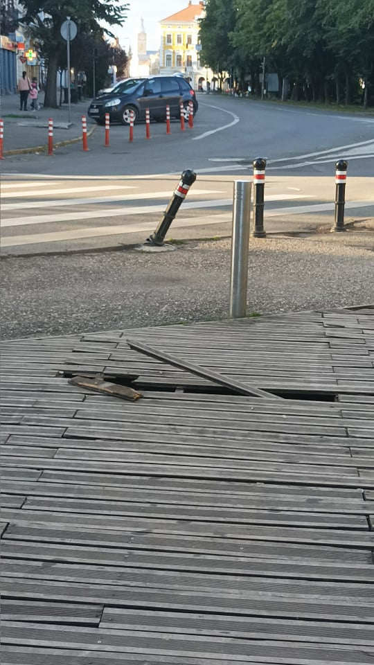 Vandalism în centrul  oraşului