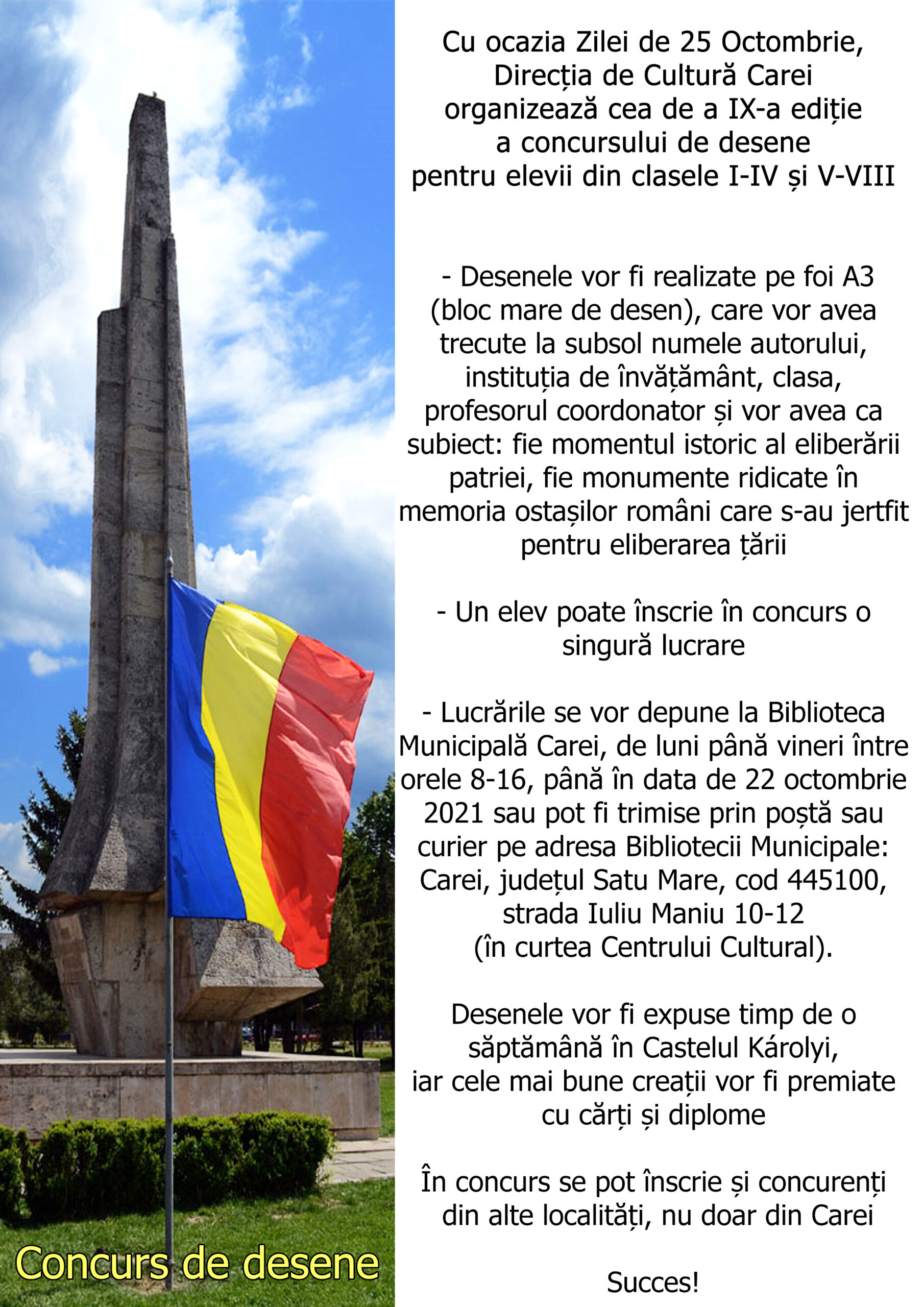 Concurs de desene la Carei. Ce zi importantă se aniversează