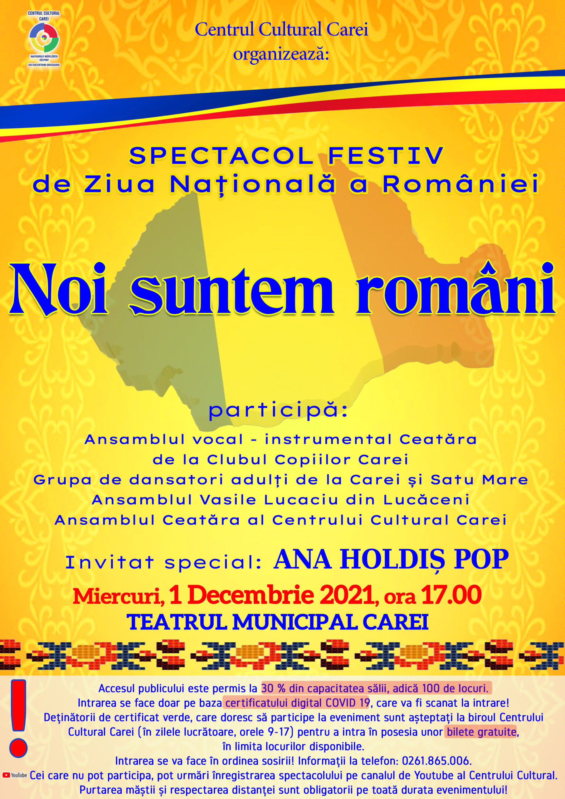 Ziua Națională a României, sărbătorită cu fast și la Carei