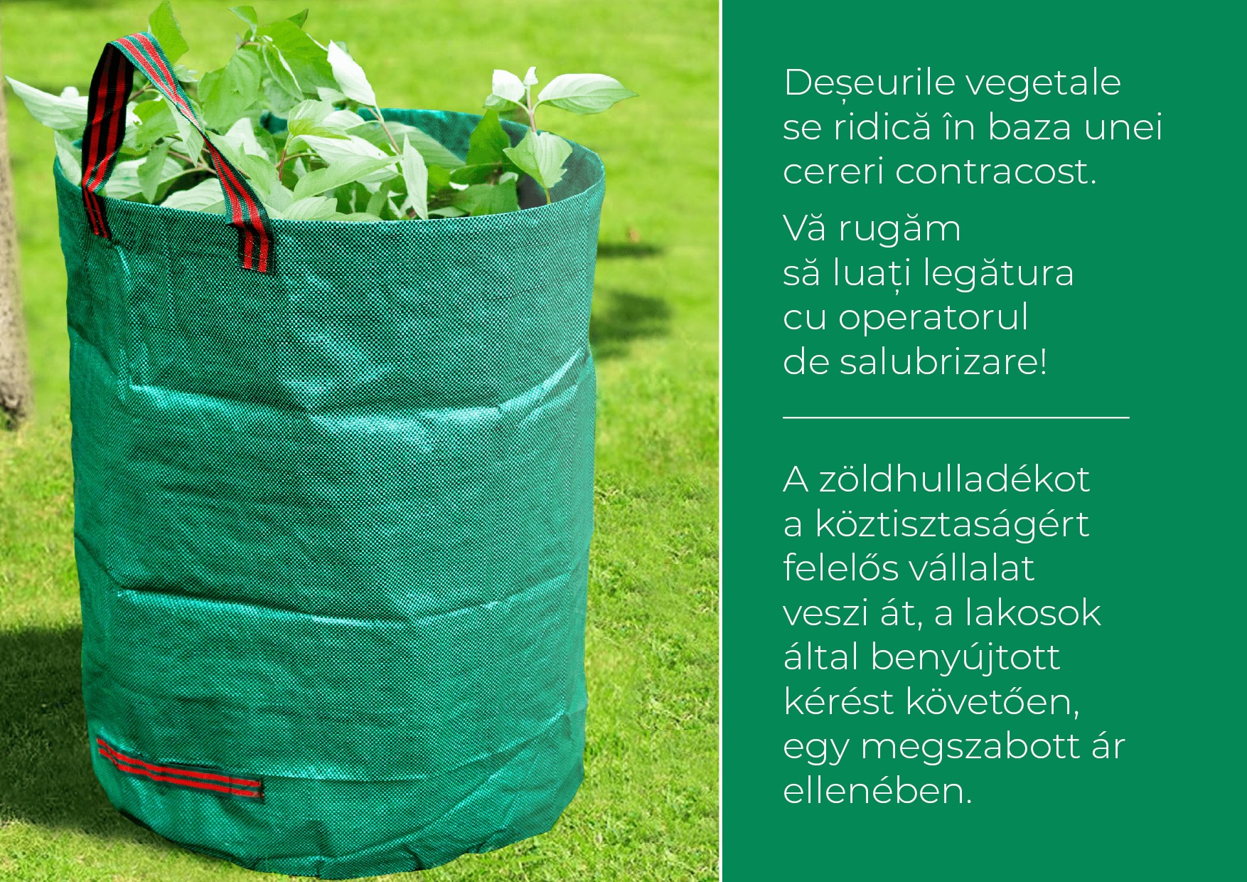 Deseurile vegetale se ridică doar în baza unei cereri contracost!