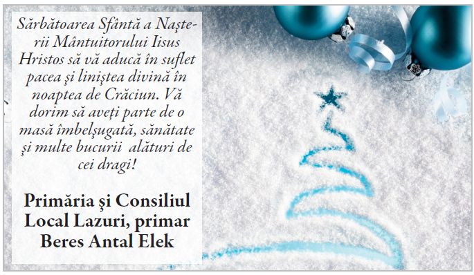 Felicitări CRĂCIUN primării judeţ SATU MARE