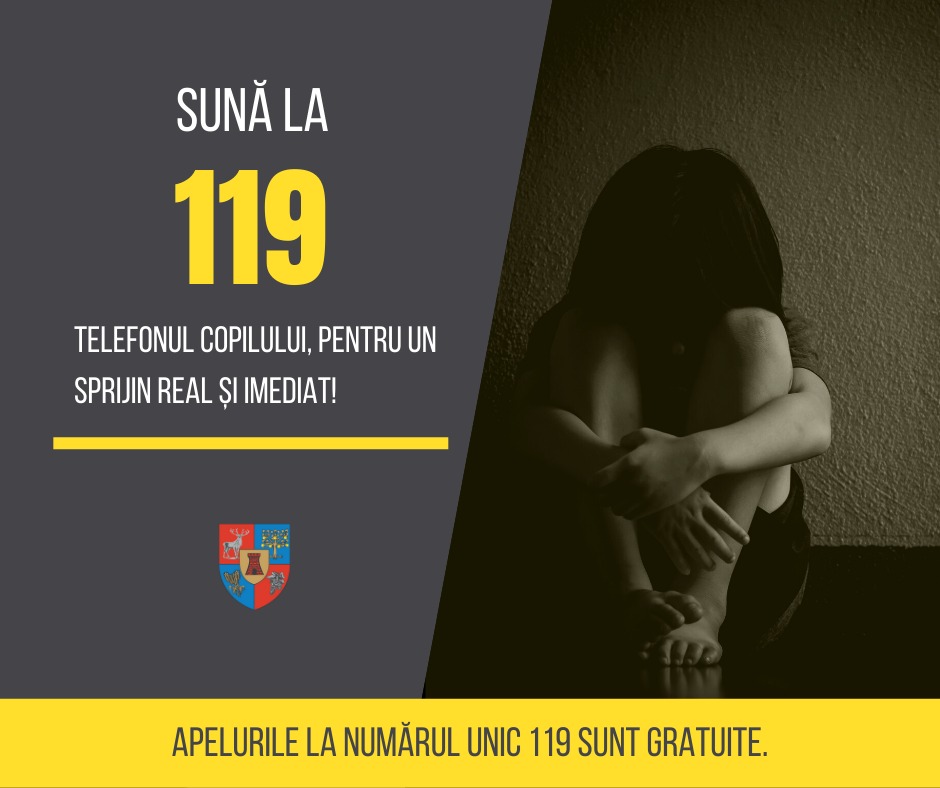 119 este noul număr de telefon unic la nivel național pentru cazurile de abuz împotriva copiilor