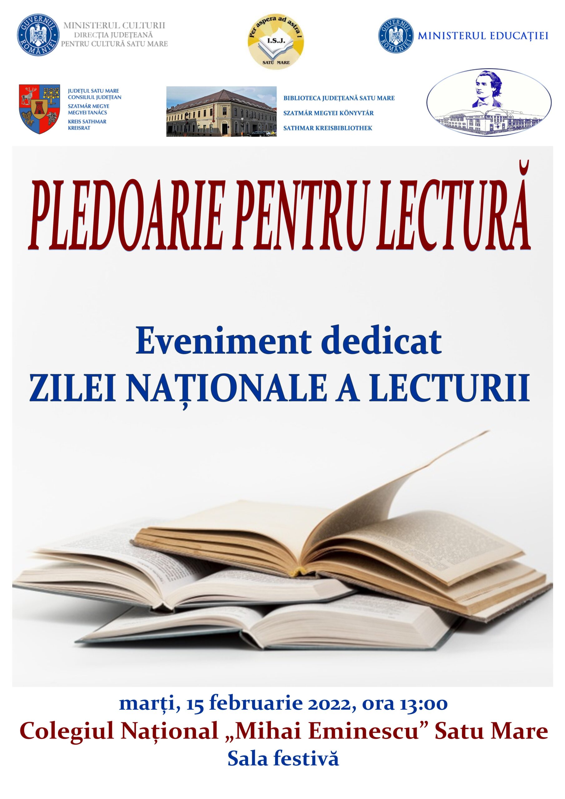 Prima zi națională a lecturii va fi marcată și la Satu Mare