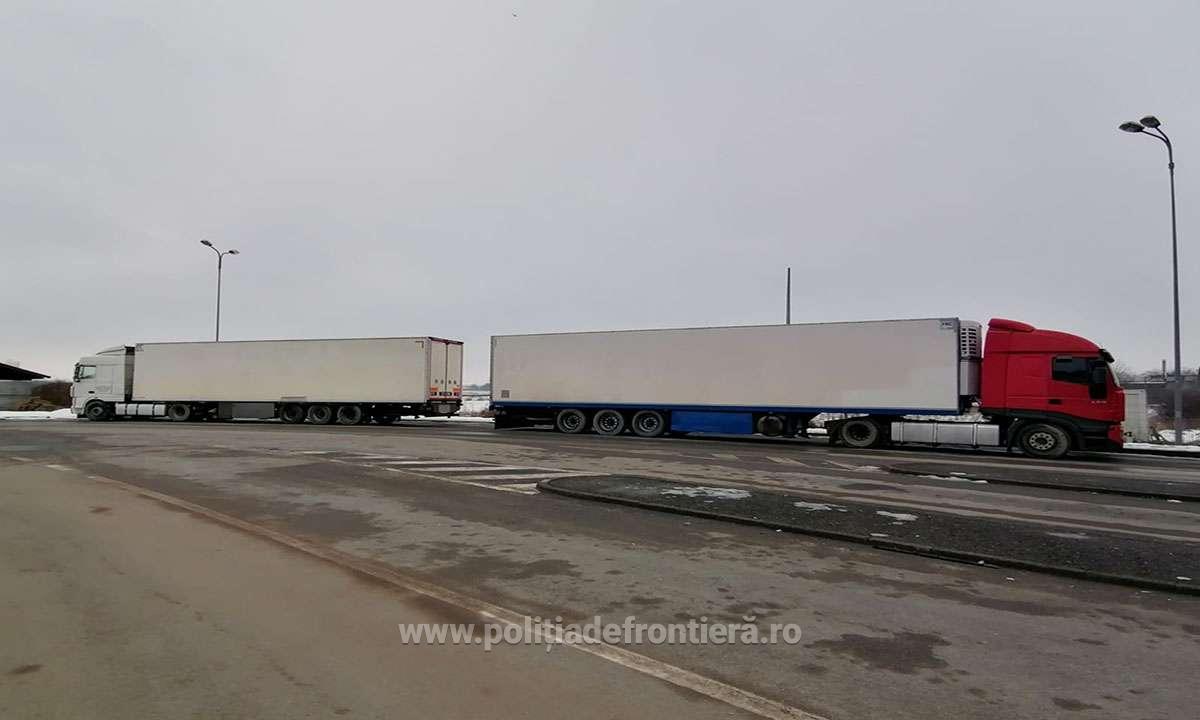 Semiremorci cu rezervoare artizanale, pline cu motorină,  confiscate în PTF Halmeu