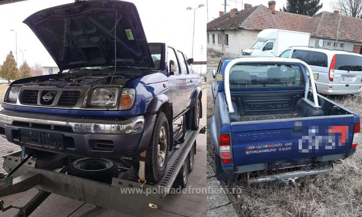 Nissan Navara furat din Austria, descoperit la P.T.F. Petea