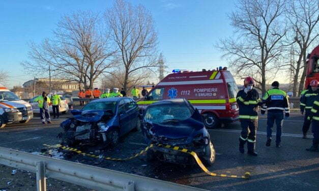 Eveniment rutier cercetat de polițiști