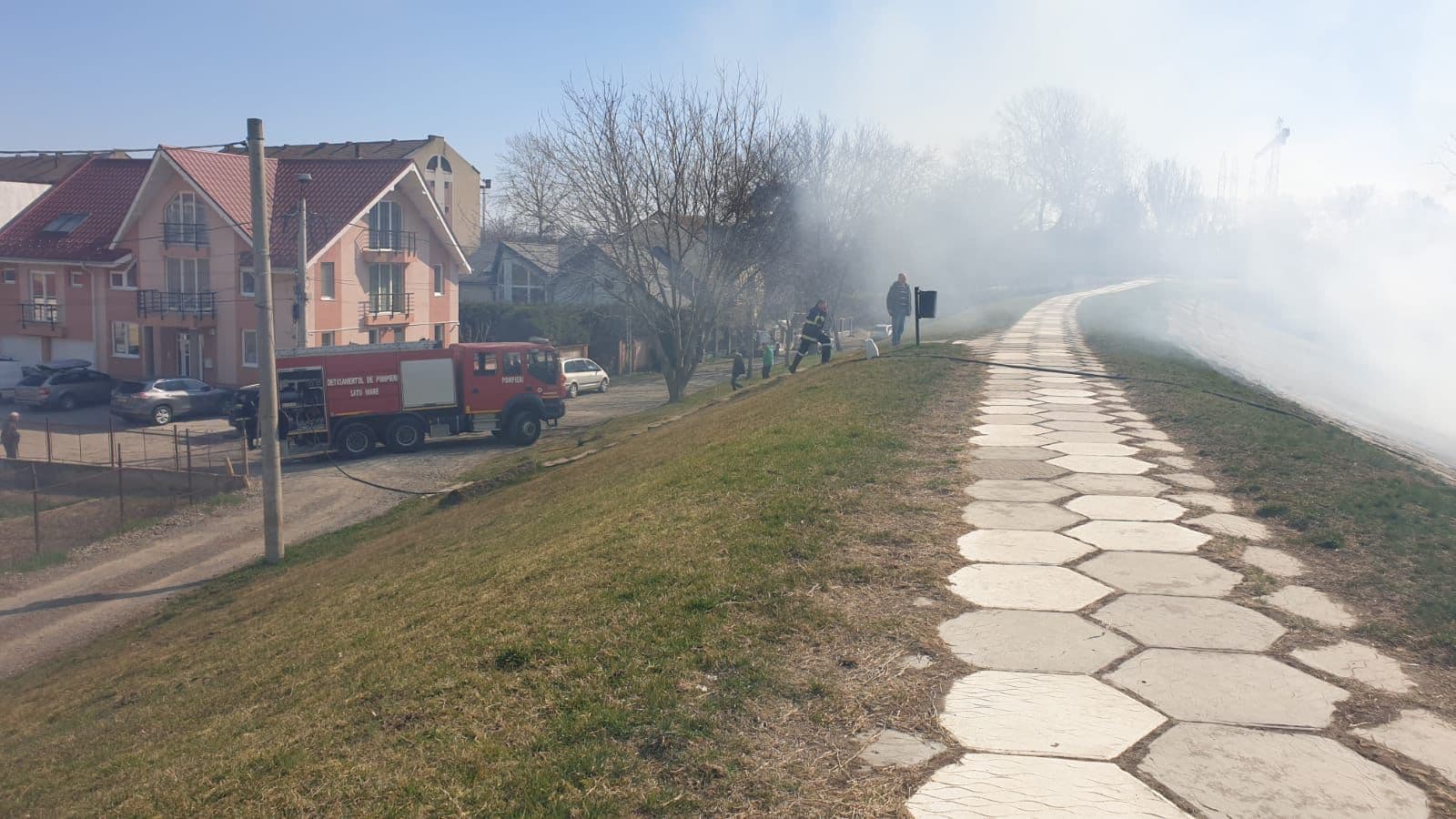 VIDEO/FOTO. INCENDIU  de  AMPLOARE  pe malul Someșului