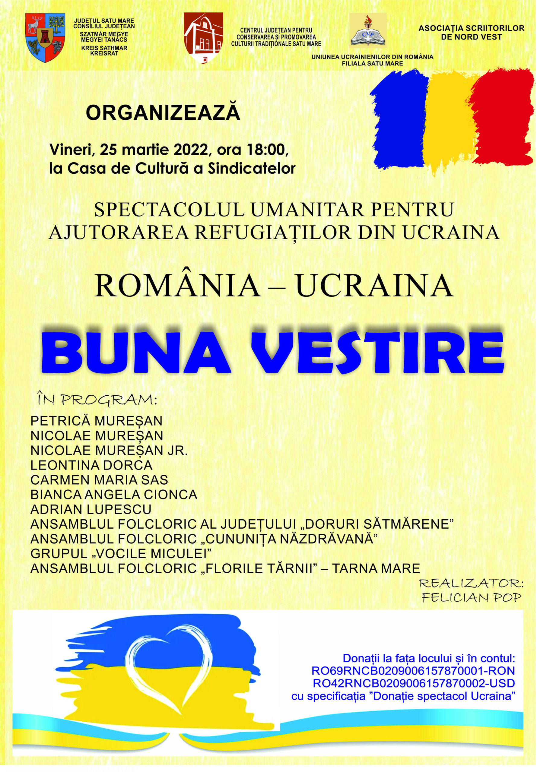 Spectacol Umanitar pentru ajutorarea refugiaților din Ucraina
