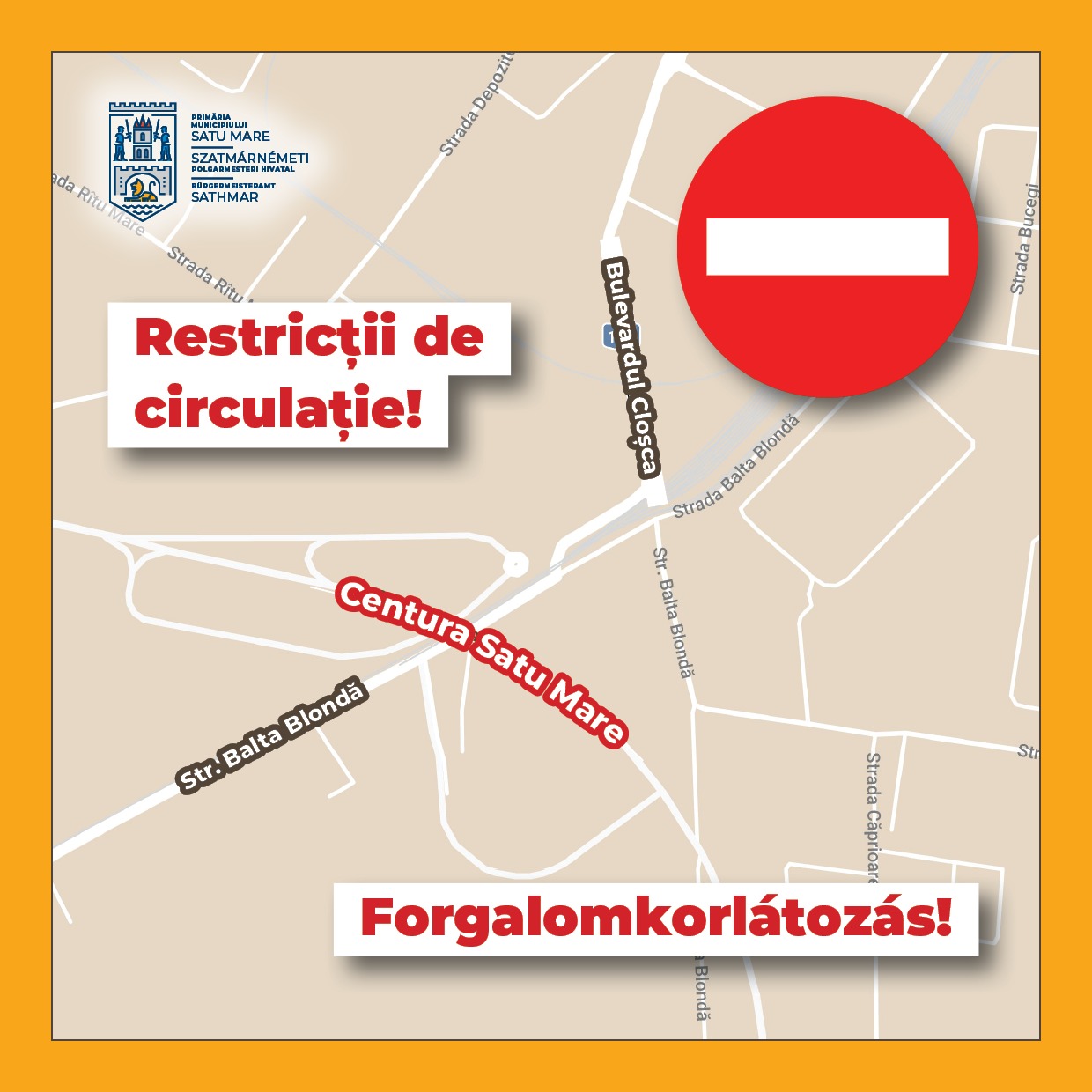 Restricții de circulație pe strada Balta Blondă