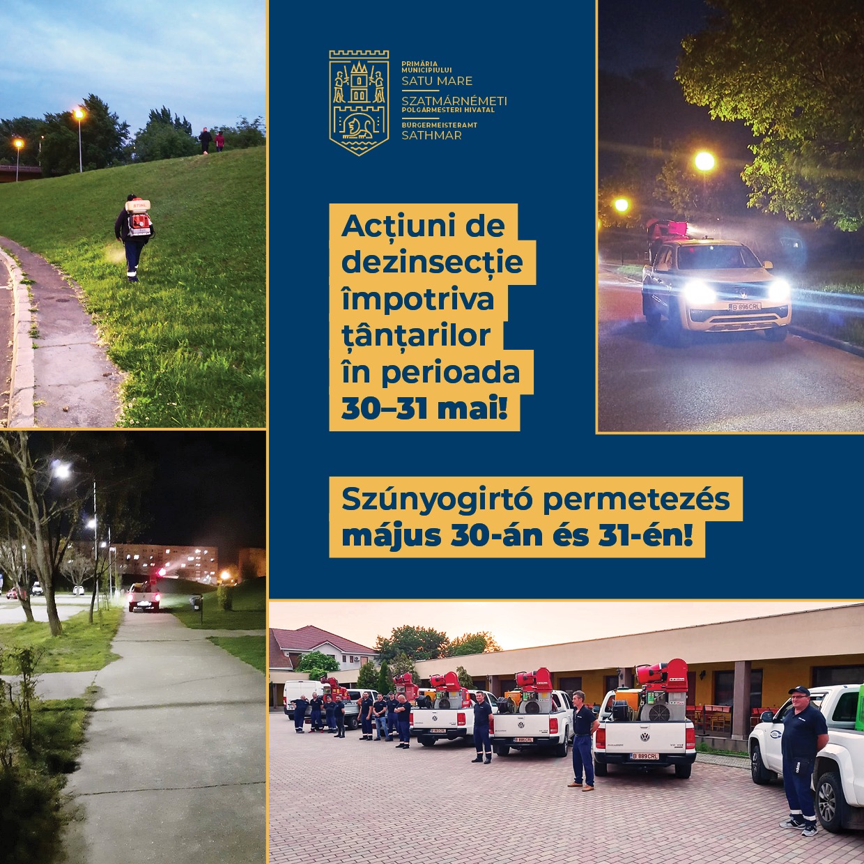 Acțiune de dezinsecție împotriva țânțarilor, la Satu Mare