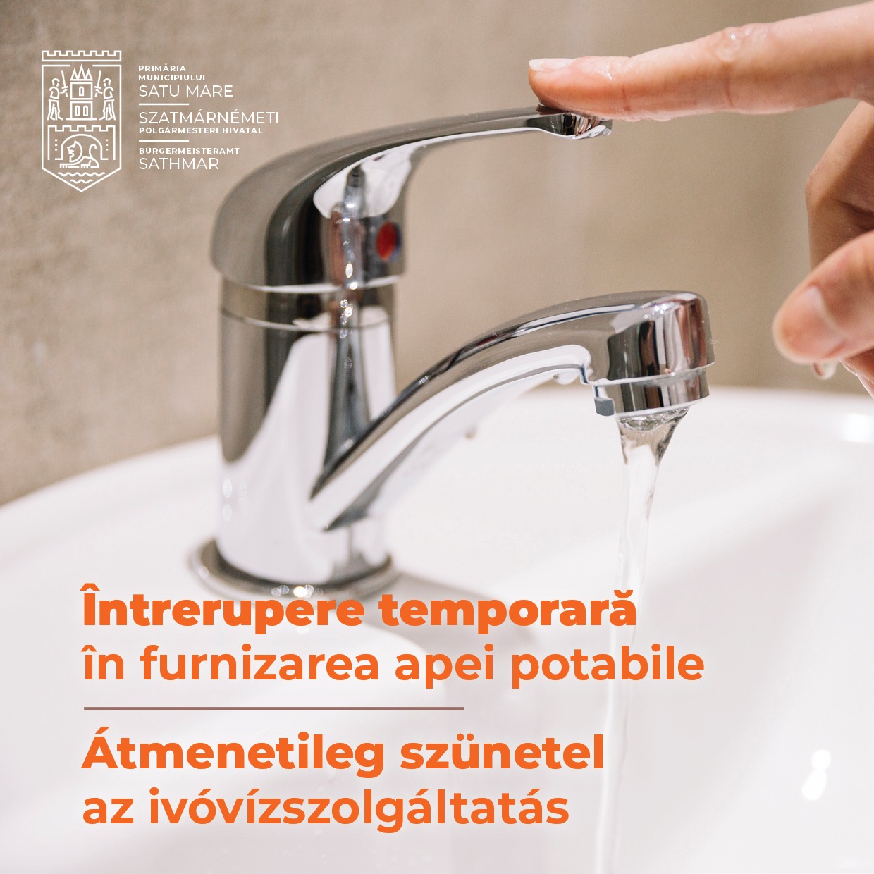 Întreruperea furnizării apei potabile va avea loc de mâine începând cu ora 22