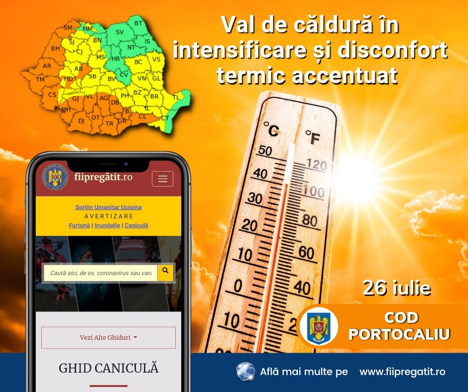 ATENȚIE!!! REVINE CANICULA! COD PORTOCALIU la Satu Mare