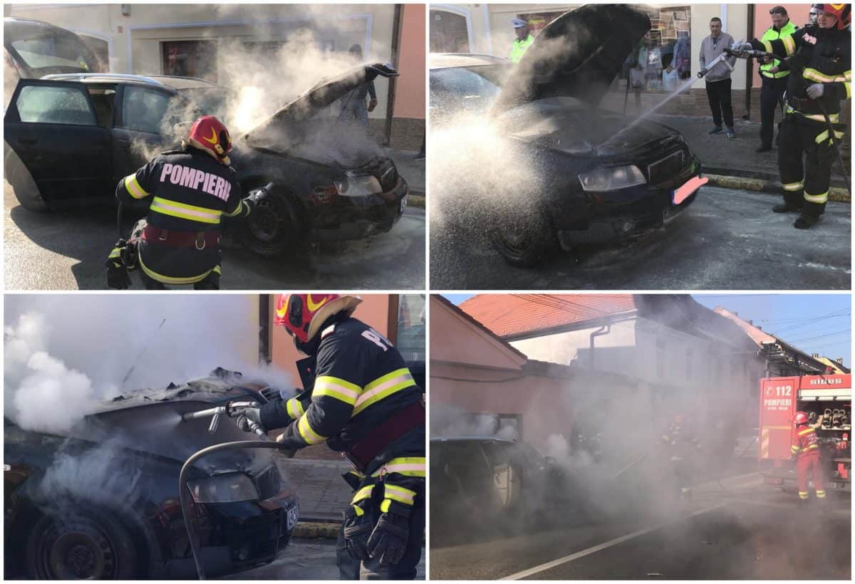 Incendiu la un autoturism, în județul Satu Mare
