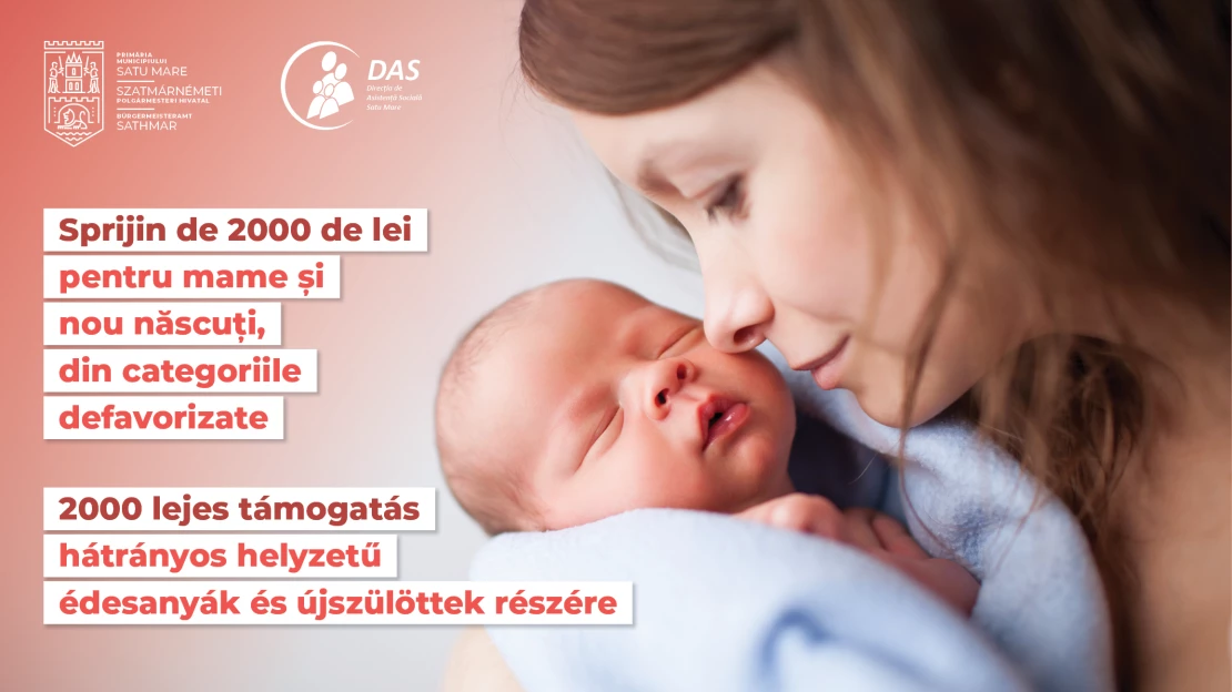 AJUTOR. Sprijin pentru mame și nou născuți, din categoriile defavorizate