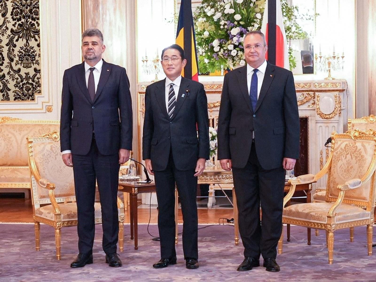 Întâlnirea prim-ministrului României, Nicolae-Ionel Ciucă și președintelui Camerei Deputaților, Marcel Ciolacu cu delegația Guvernului Japoniei, condusă de prim-ministrul nipon, Fumio Kishida