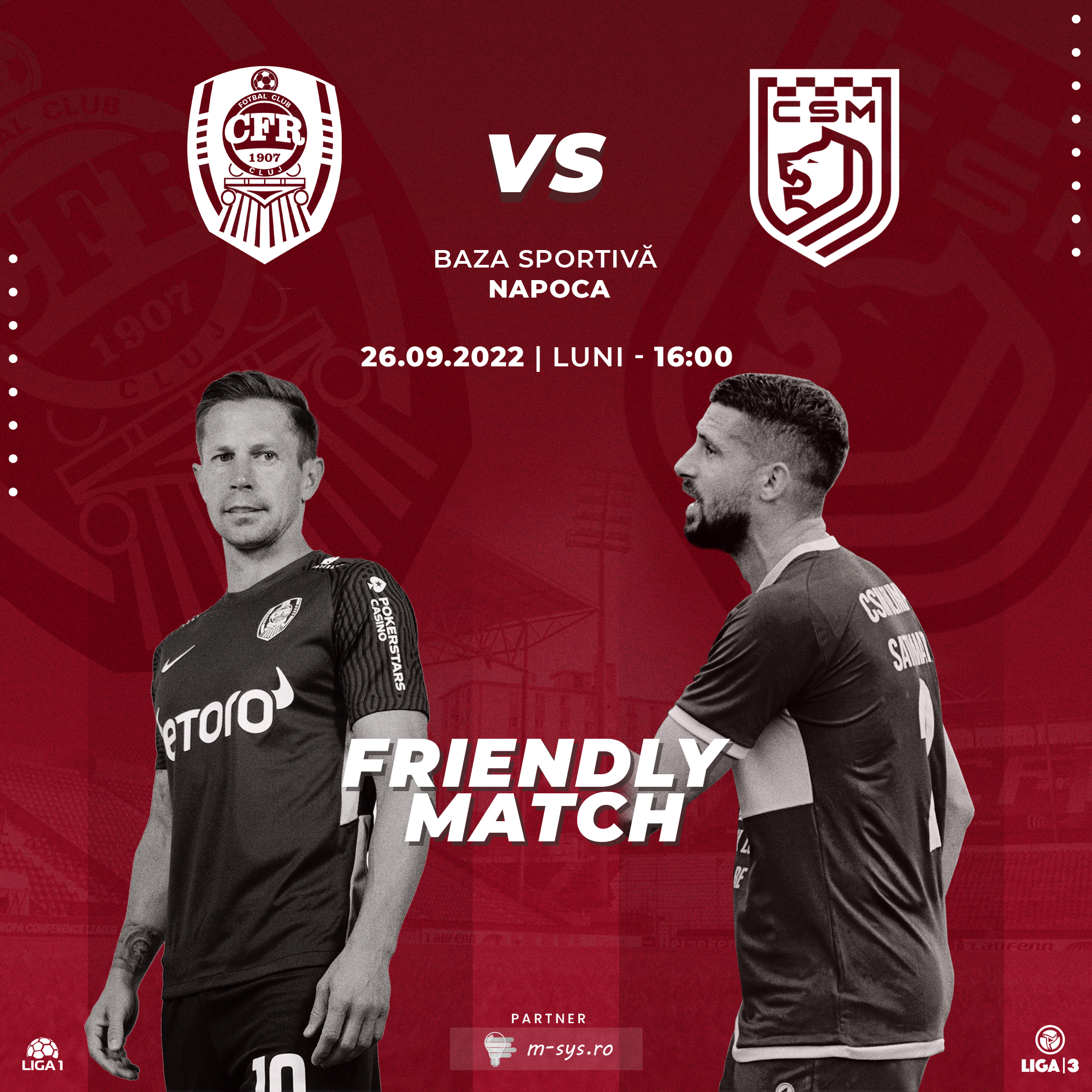 CSM Satu Mare va juca luni un amical cu campioana CFR CLUJ!
