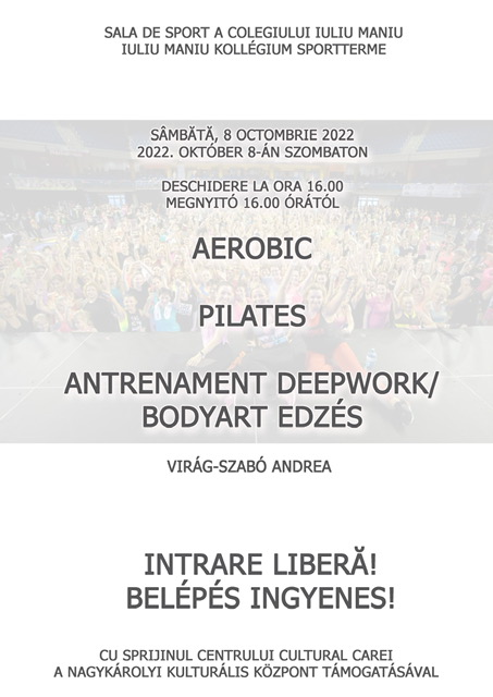 Antrenamente gratuite de tip Aerobic, Pilates, Deep Work, Body Art la Colegiului Iuliu Maniu