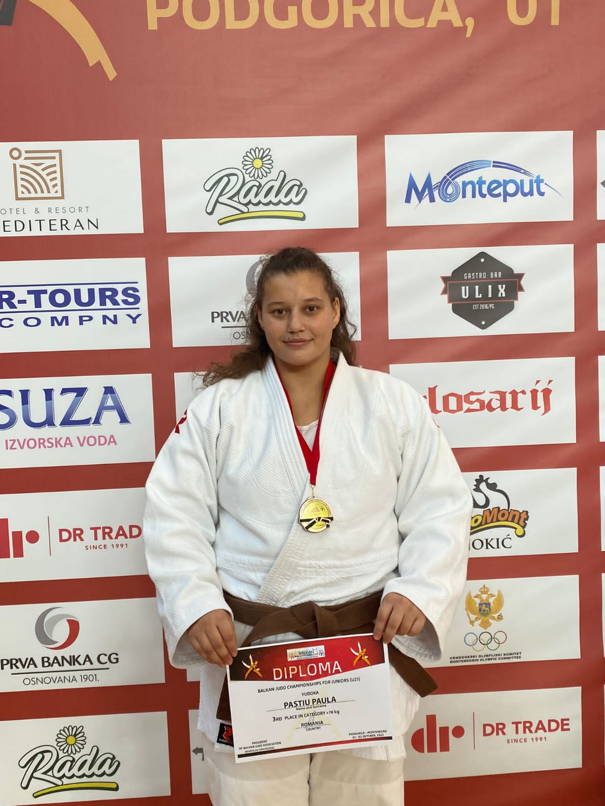 Paula Paștiu, dublă medaliată la Balcaniada de judo