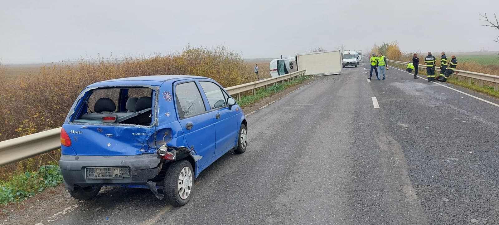 Accident rutier între localitățile Carei și Moftin. Trei autoturisme implicate