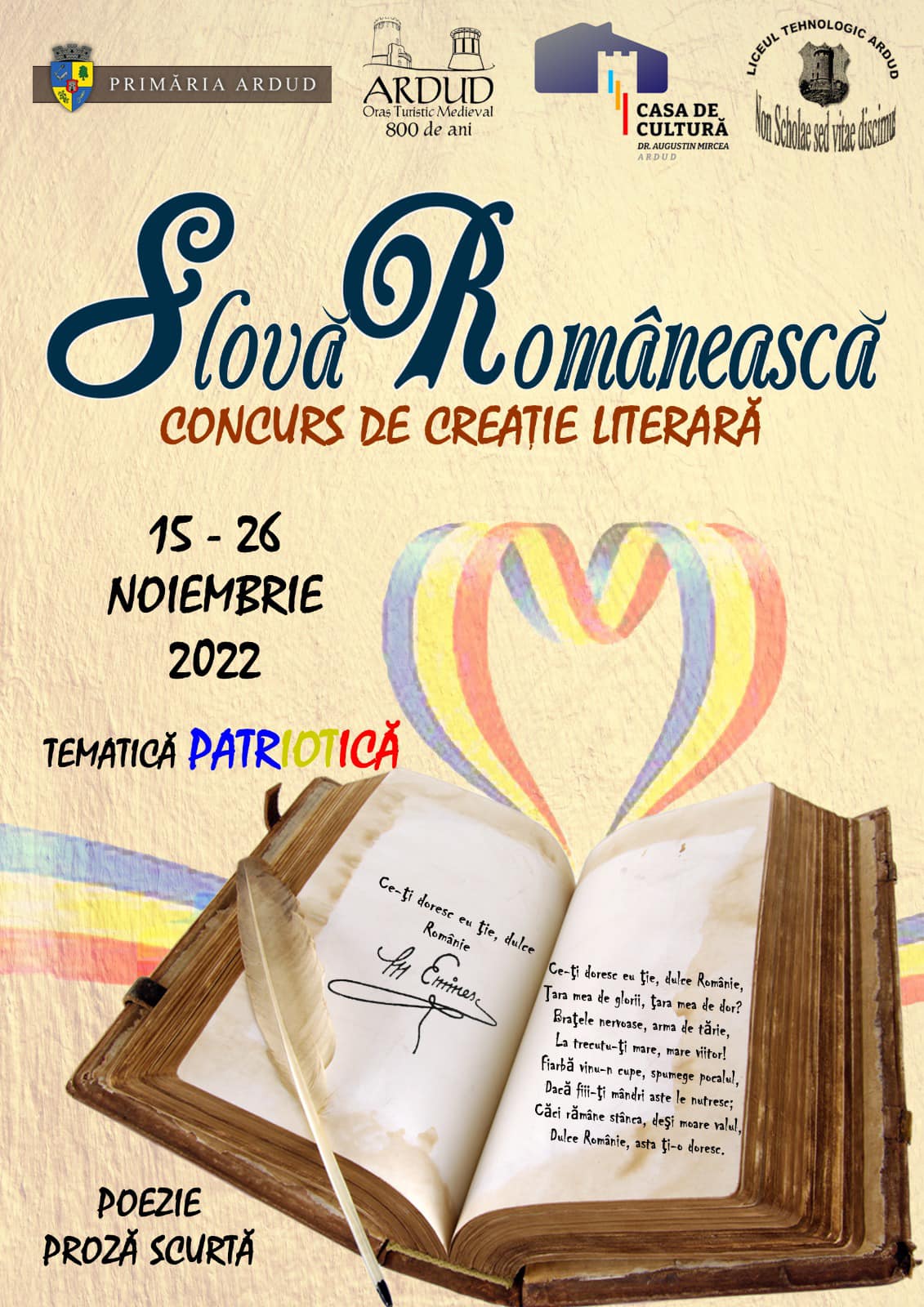 SLOVĂ ROMÂNEASCĂ - concurs de creație literară la Ardud