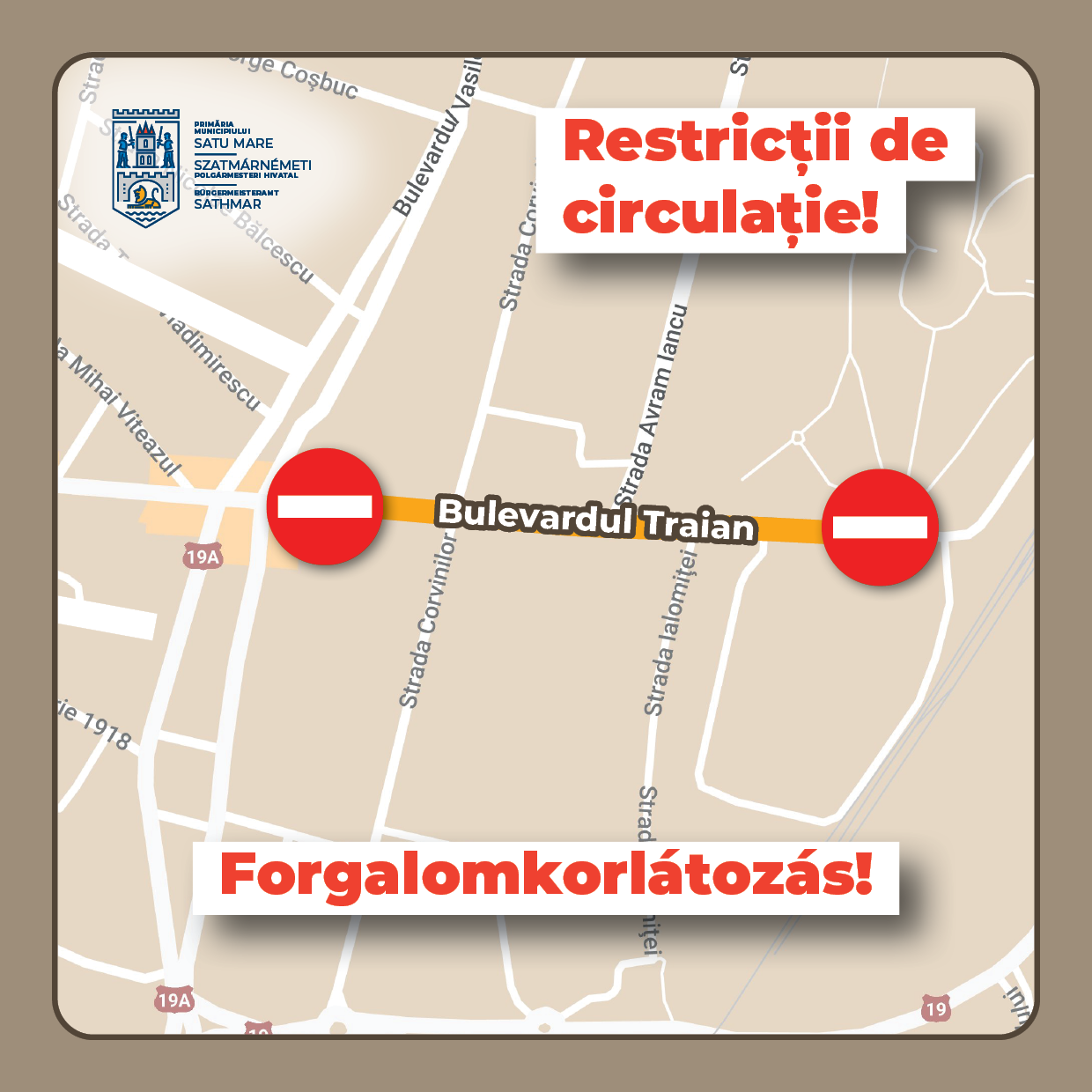 Restricții de circulație  pe Calea Traian