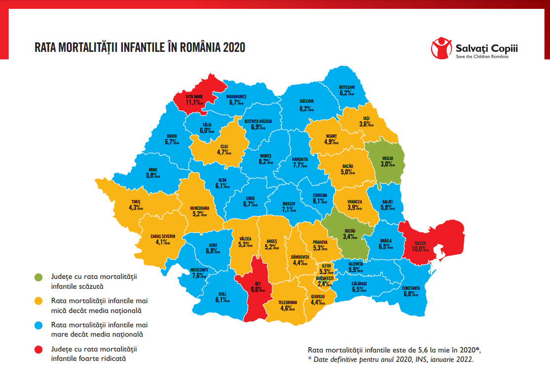 Județul Satu Mare, campion la mortalitatea infantilă: de peste trei ori mai mult decât media din UE. Harta națională