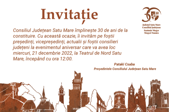 Consiliul Județean Satu Mare împlinește 30 de ani de la constituire