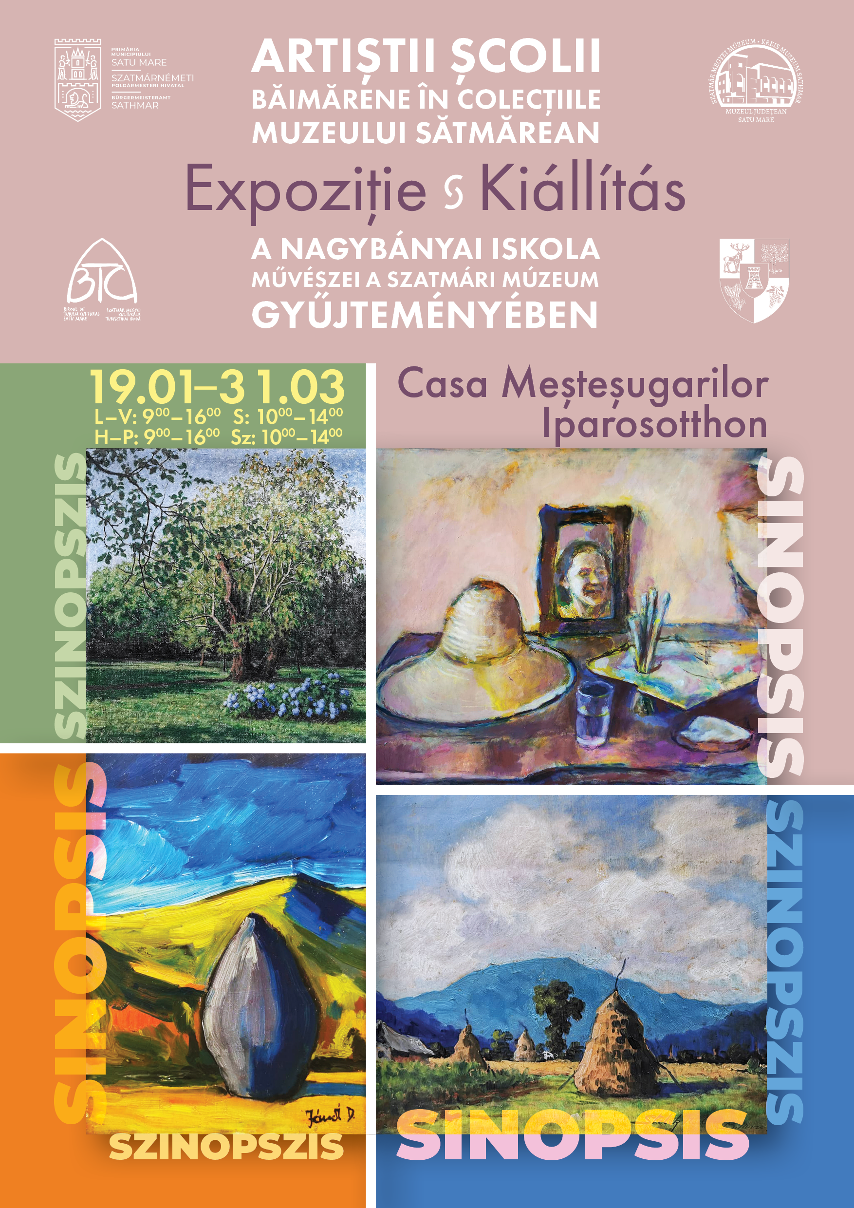 Expoziţie. „Sinopsis – Artiștii Școlii Băimărene  în colecția Muzeului Sătmărean”