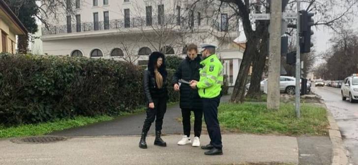 Acțiune a polițiștilor rutieri, privind abaterile săvârșite de către pietoni