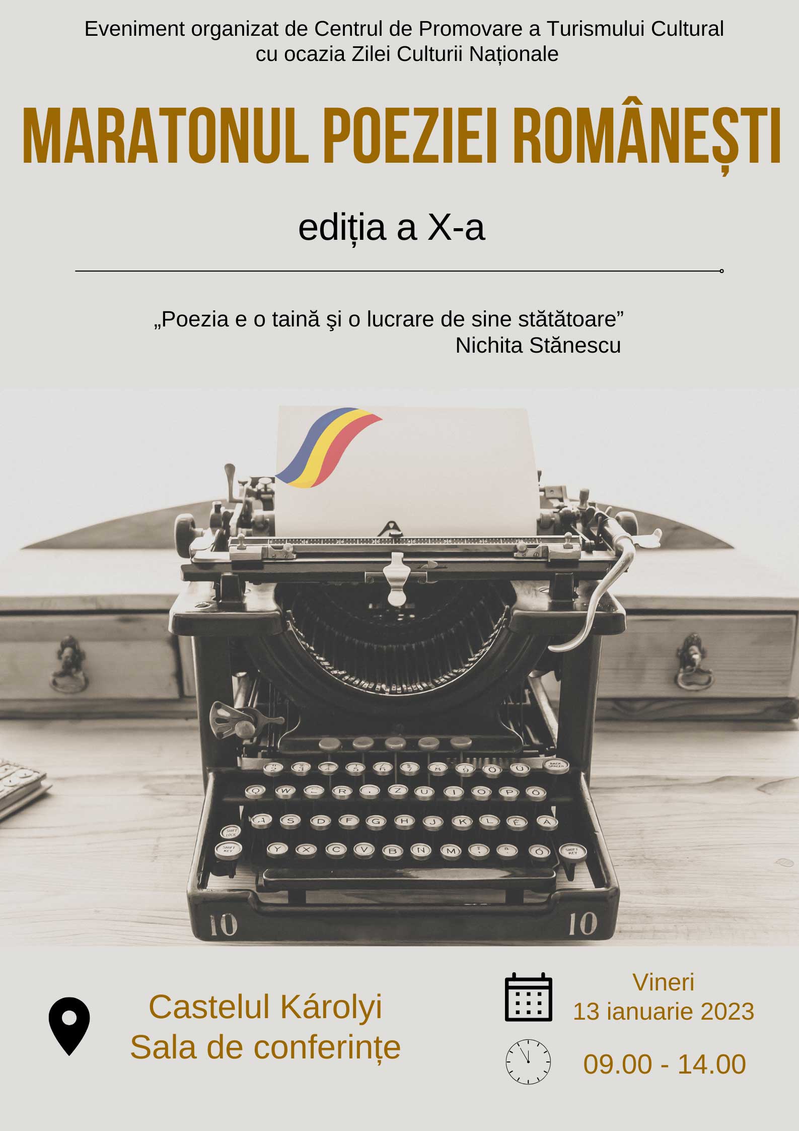 A zecea ediție a Maratonului poeziei românești, organizată cu ocazia Zilei  Culturii Naționale la Castelul din Carei