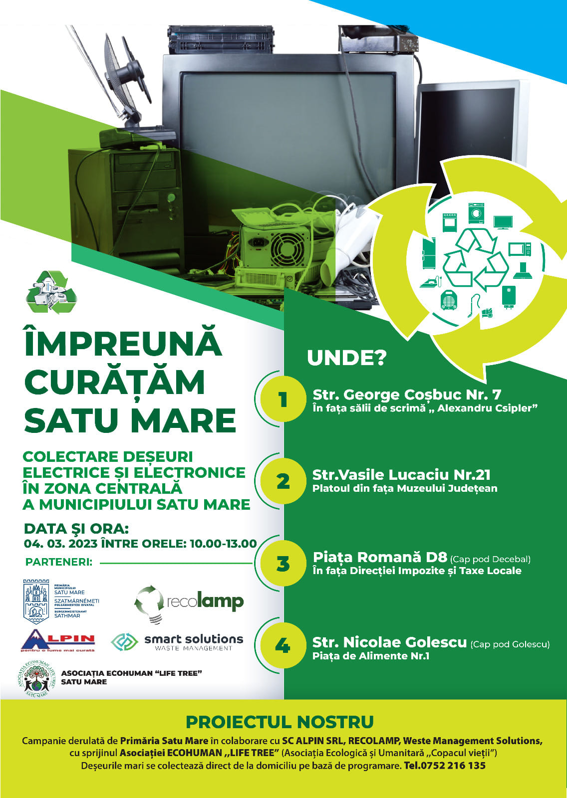 Reciclare. Campania de colectare a deșeurilor electrice și electrocasnice continuă