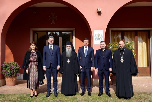 Președintele PSD ,Marcel Ciolacu ,vicepremierul României ,Sorin Grindeanu și Gică Cârciu în vizită la romăni din Italia