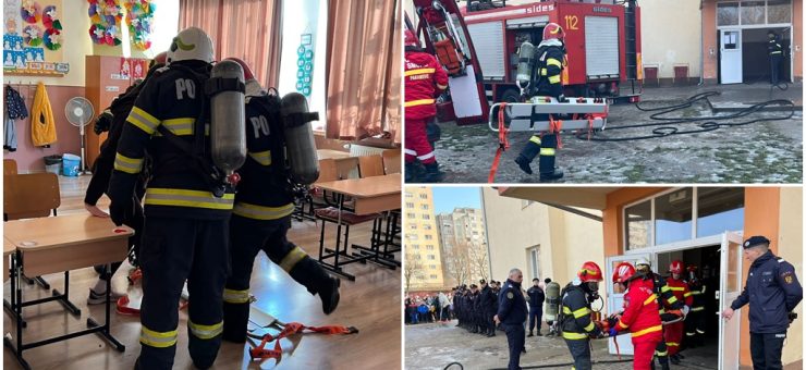 Exercițiu ISU la Școala Bălcescu-Petofi