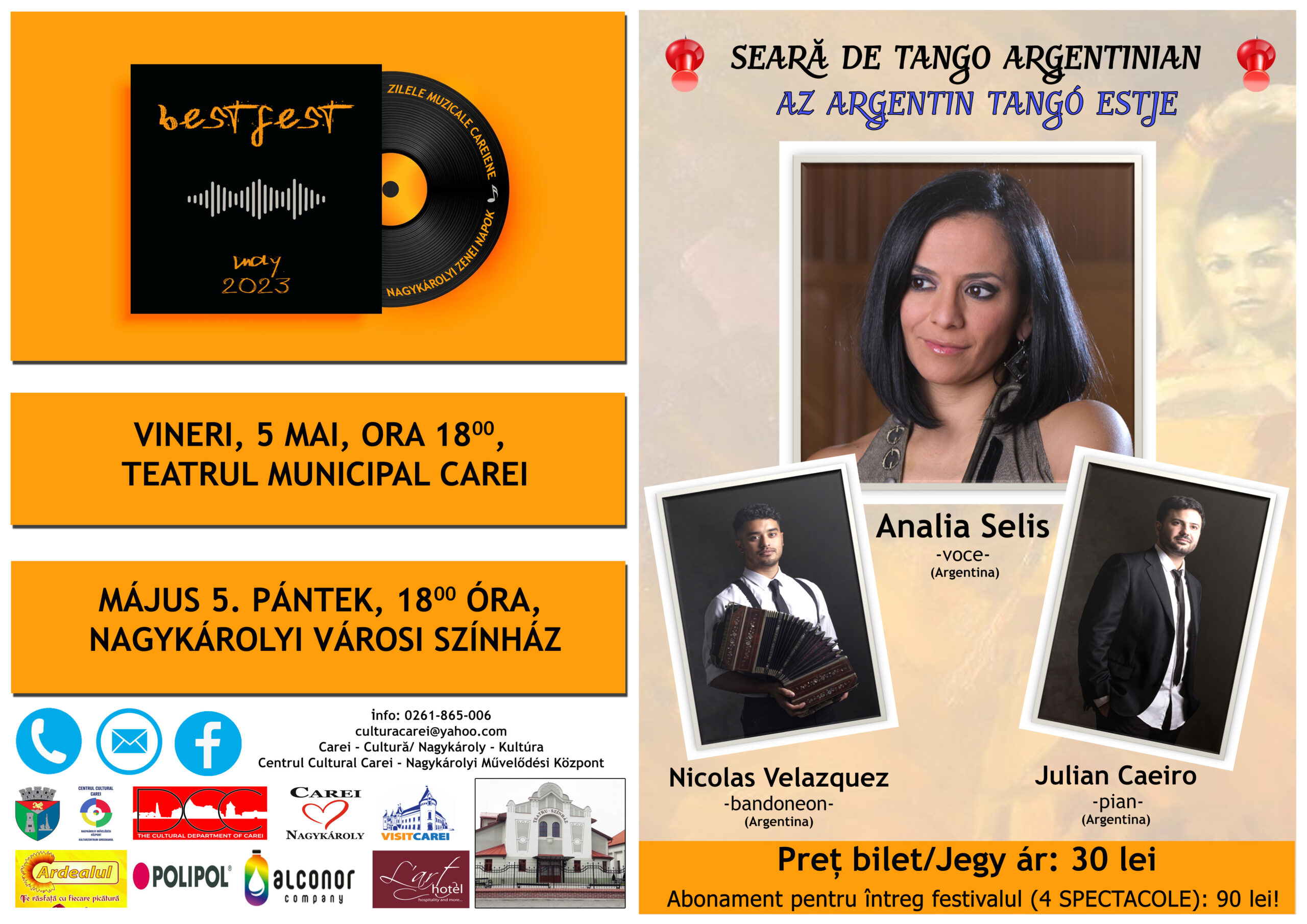 Seară de tango argentinian cu Analia Selis