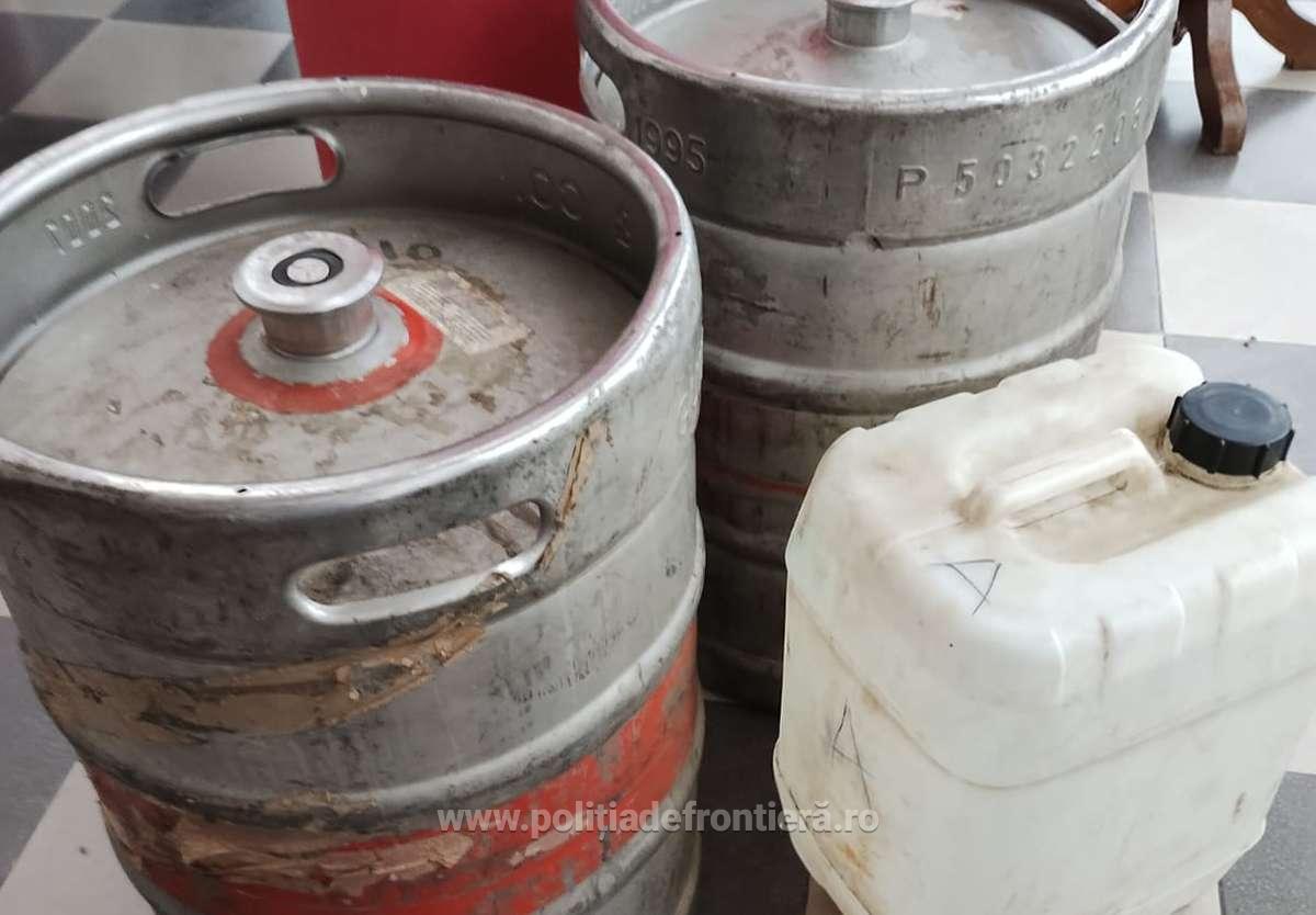 Alcool fără documente de proveniență descoperit în Petea