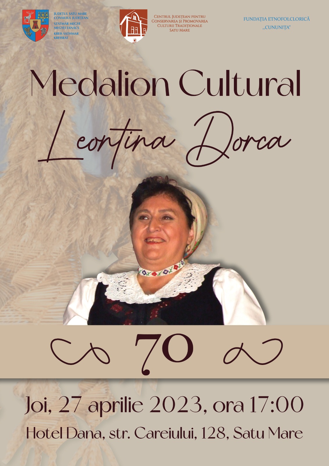Medalion Cultural- LEONTINA DORCA 70