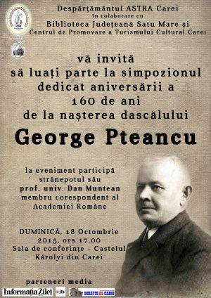 George Pteancu, dascălul care a însuflețit învățământul românesc în zona Careiului. A fost unul dintre cei mai activi membri ai Reuniunii Învățătorilor din Sătmar