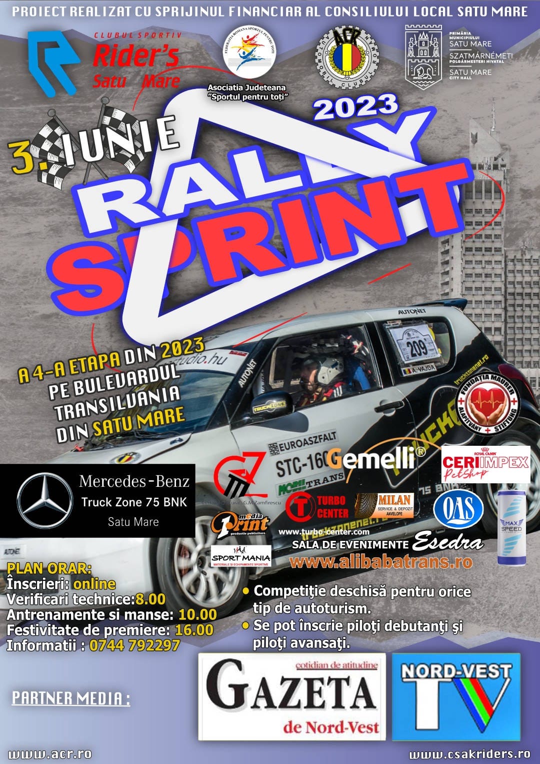 Etapă de Rally Sprint în Centru Nou al Sătmarului!